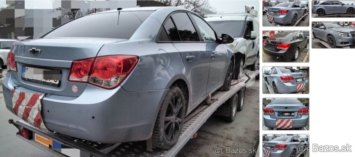 Chevrolet Cruze 1.6 2011 predám MOTOR F16D4, DVERE a iné