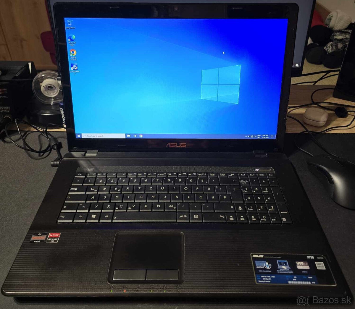 Notebook ASUS X73B 17.3", 6GB Ram, 256GB nové SSD, WIN10 PR