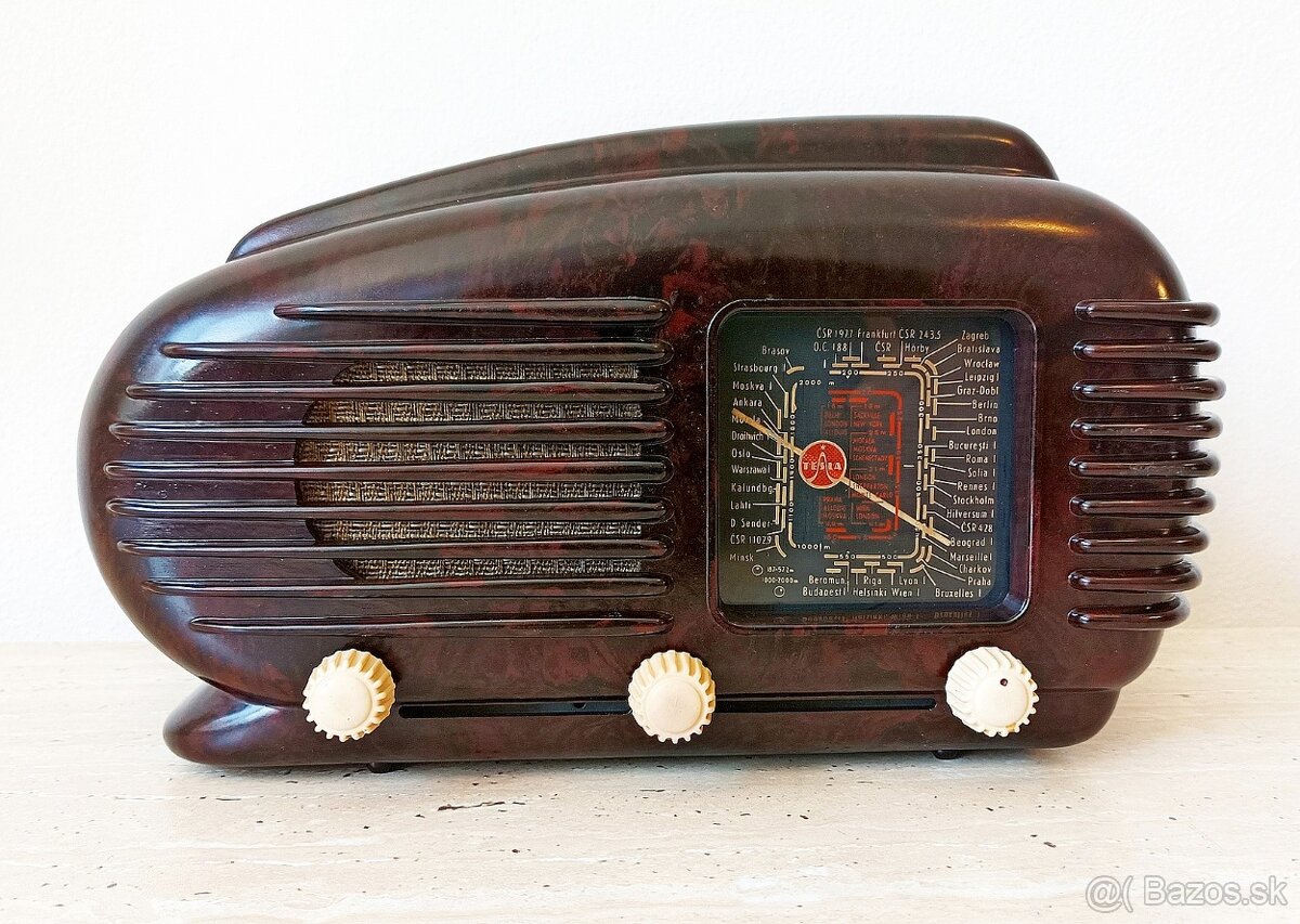 Art Deco starožitné rádio Talisman se želvinovým vzorem