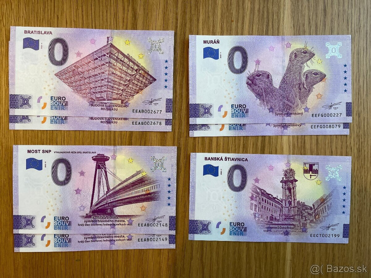 0 euro, eurosouvenir, bankovky ROK 2023