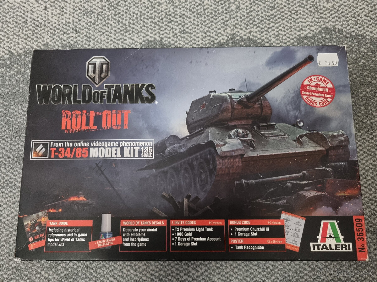 Model World of Tanks WOT T34/85 MODEL KIT 1:35