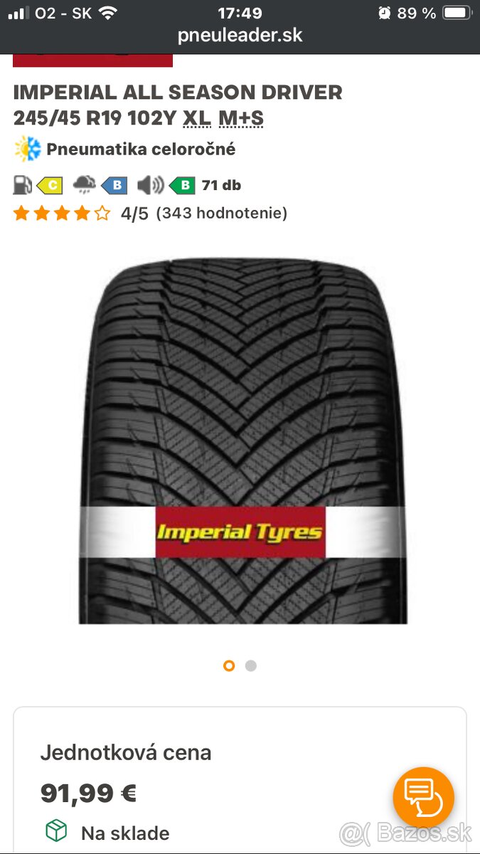 245/45 R19 Imperial All season