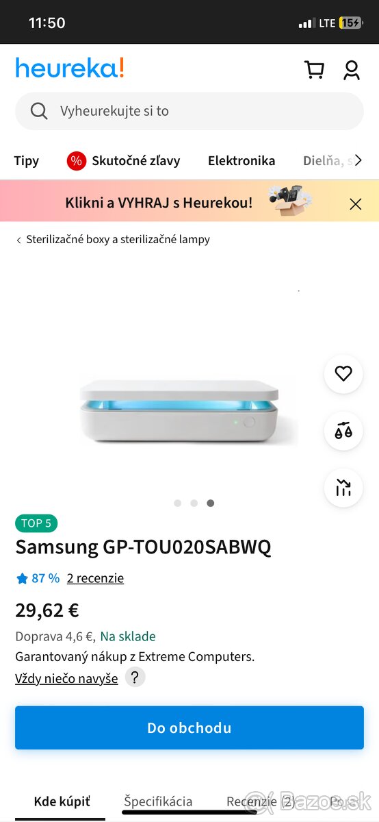 Sterilizačný box , lampa