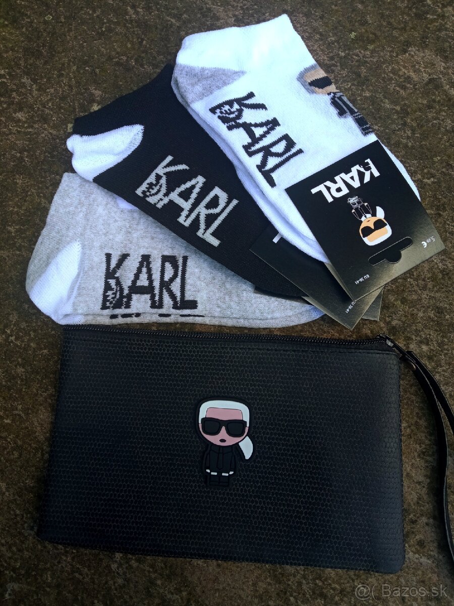 Karl Lagerfeld 3x ponožky s kapsickou