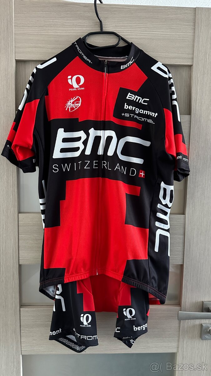 Cyklistický dres BMC + nohavice s trakmi BMC