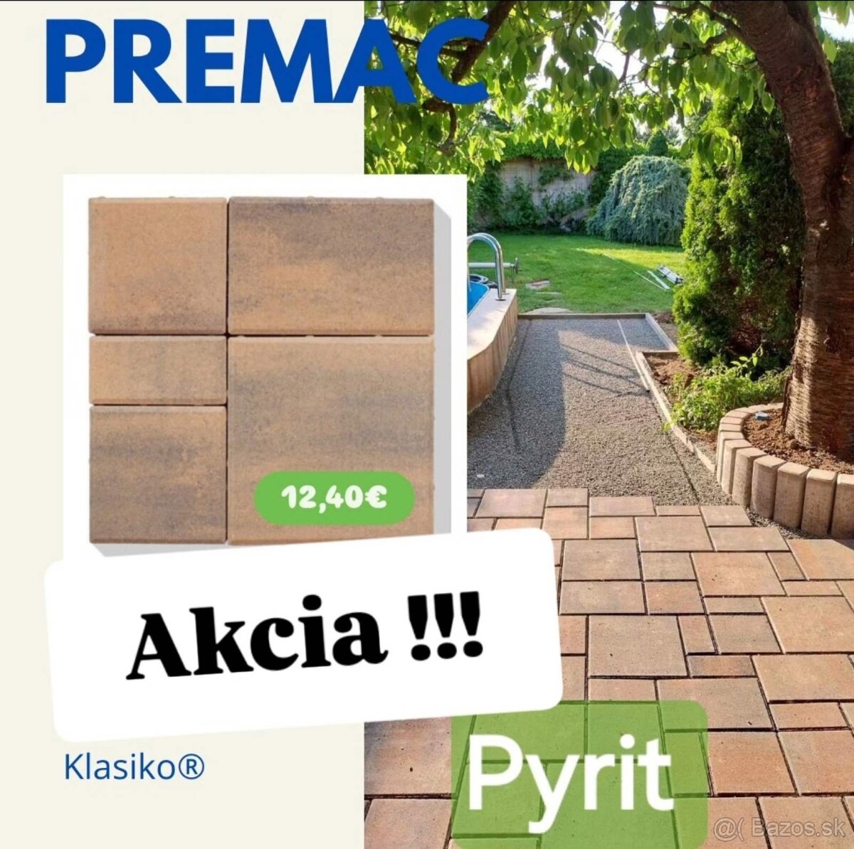 Predaj zámkovej dlažby PREMAC KLASIKO KOMBI FORMAT 6 cm + re