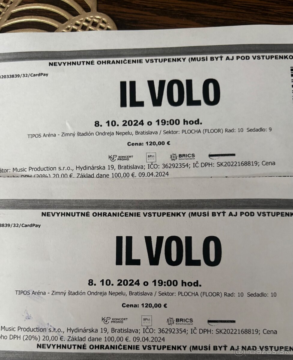 2 vstupenky IL VOLO za polovičnú cenu