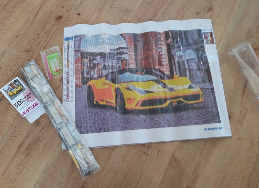 3D kamienkové nalepovacie puzzle - auto