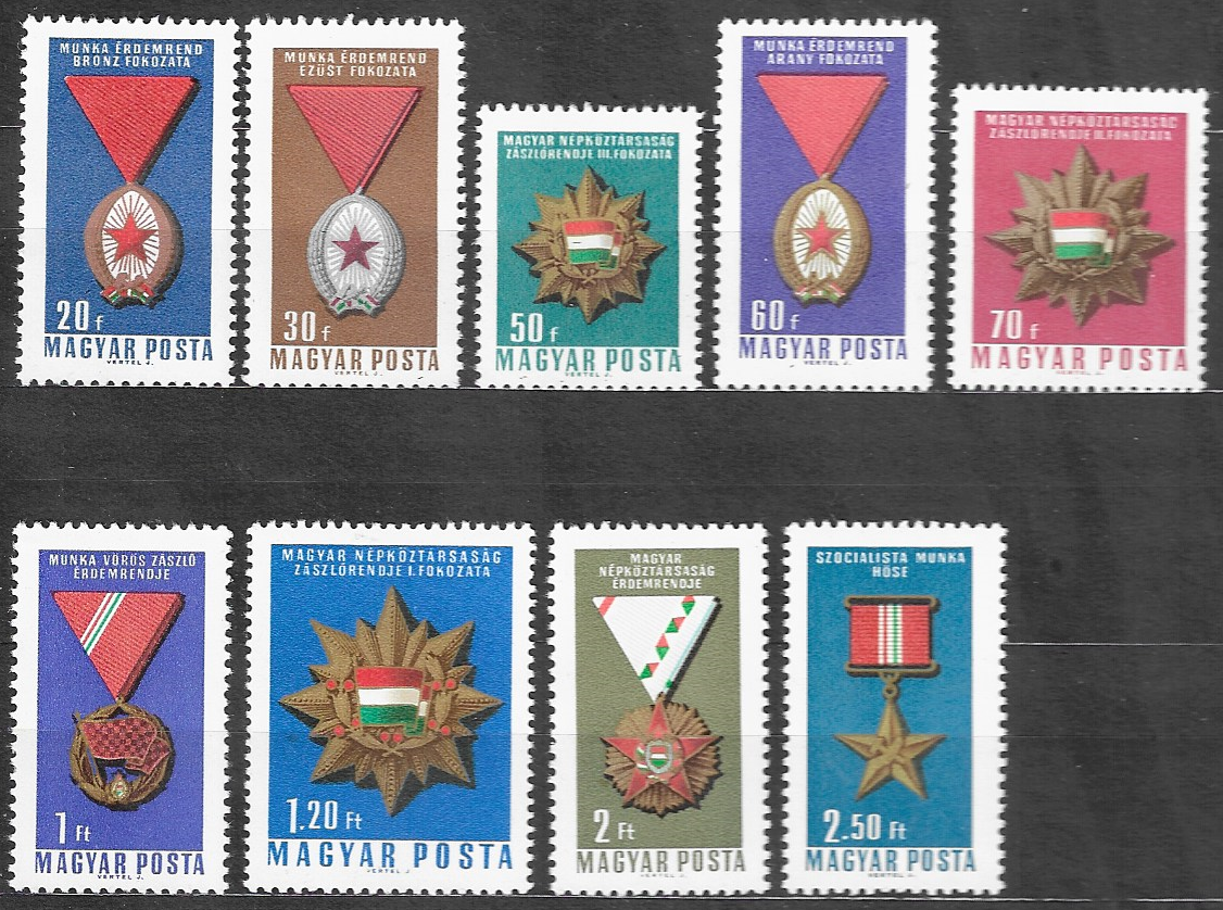 ☆☆☆Predám pošt. známky Maďarska KITŰNTETÉSEK - Medals - 1966