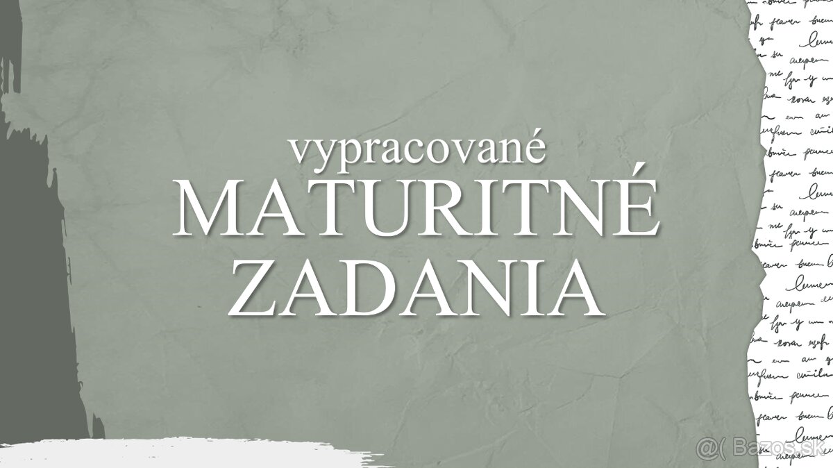 Maturitné zadania zo SJL