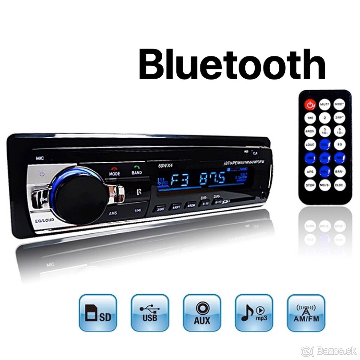 nove autorádio s Bluetooth, USB, SD, rádio.