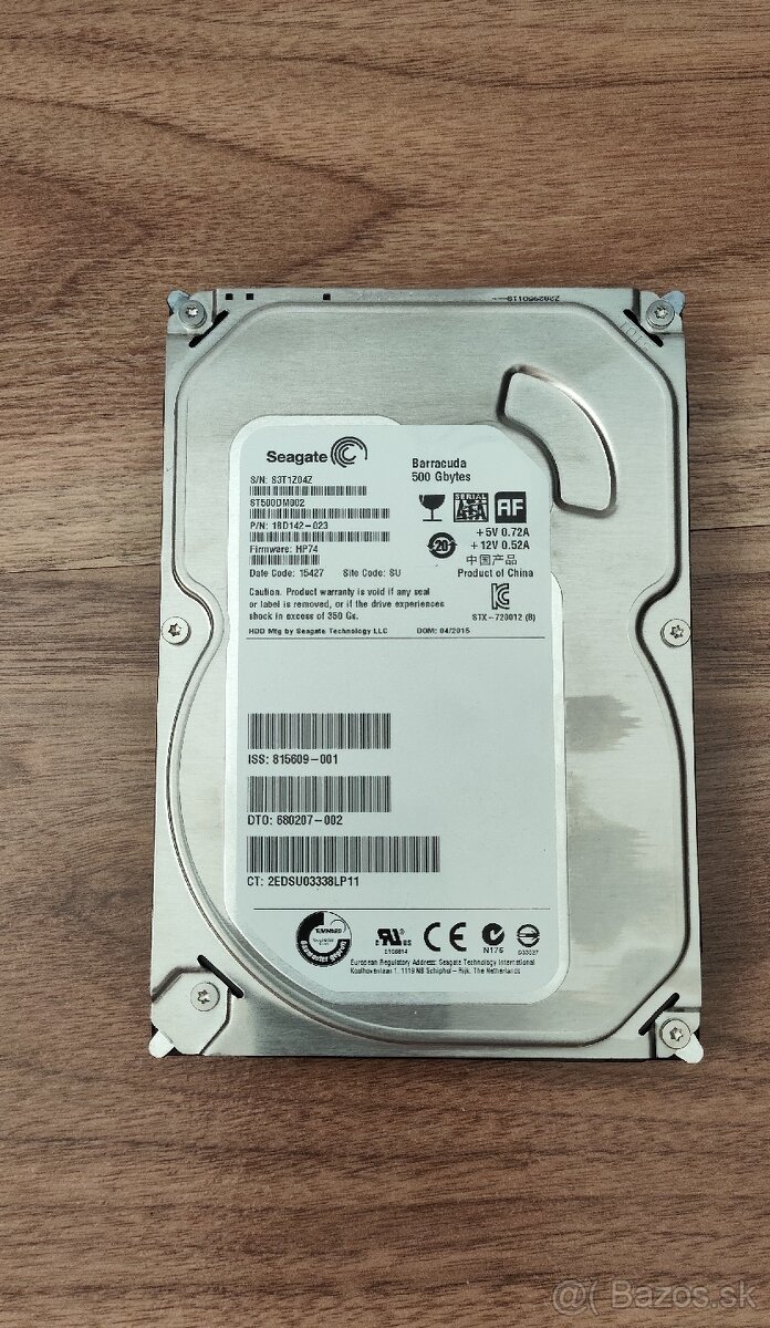 HDD Seagate Baracuda; 500GB; 3,5“; SATA