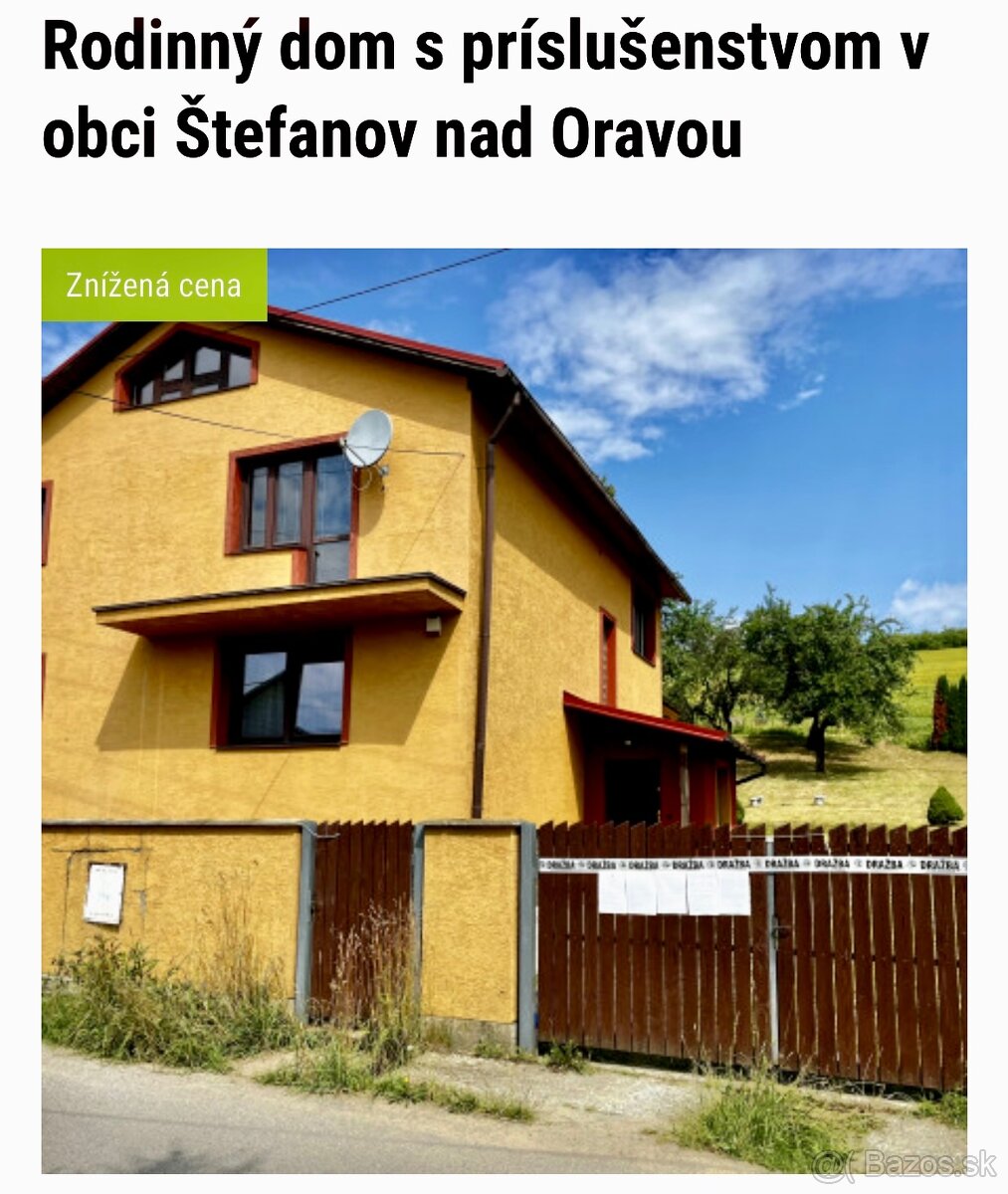 Rodinný dom s pozemkom Štefanov nad Oravou