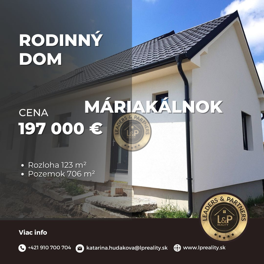 PREDAJ rodinný dom Mariakálnok