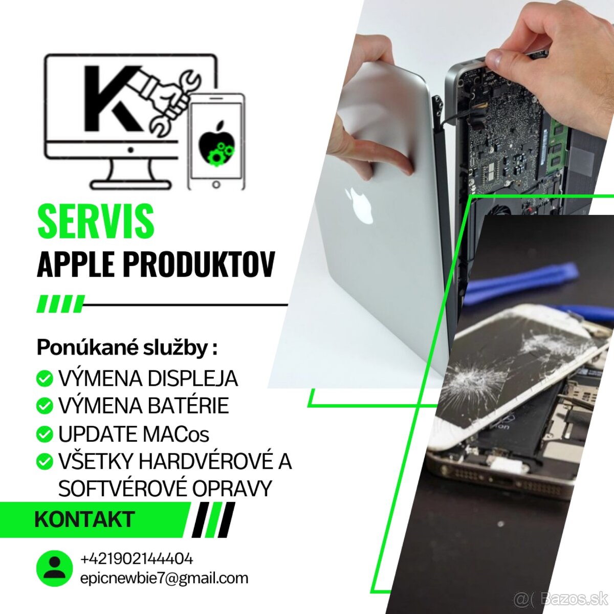 Servis Apple produktov (iPhone, Macbook)