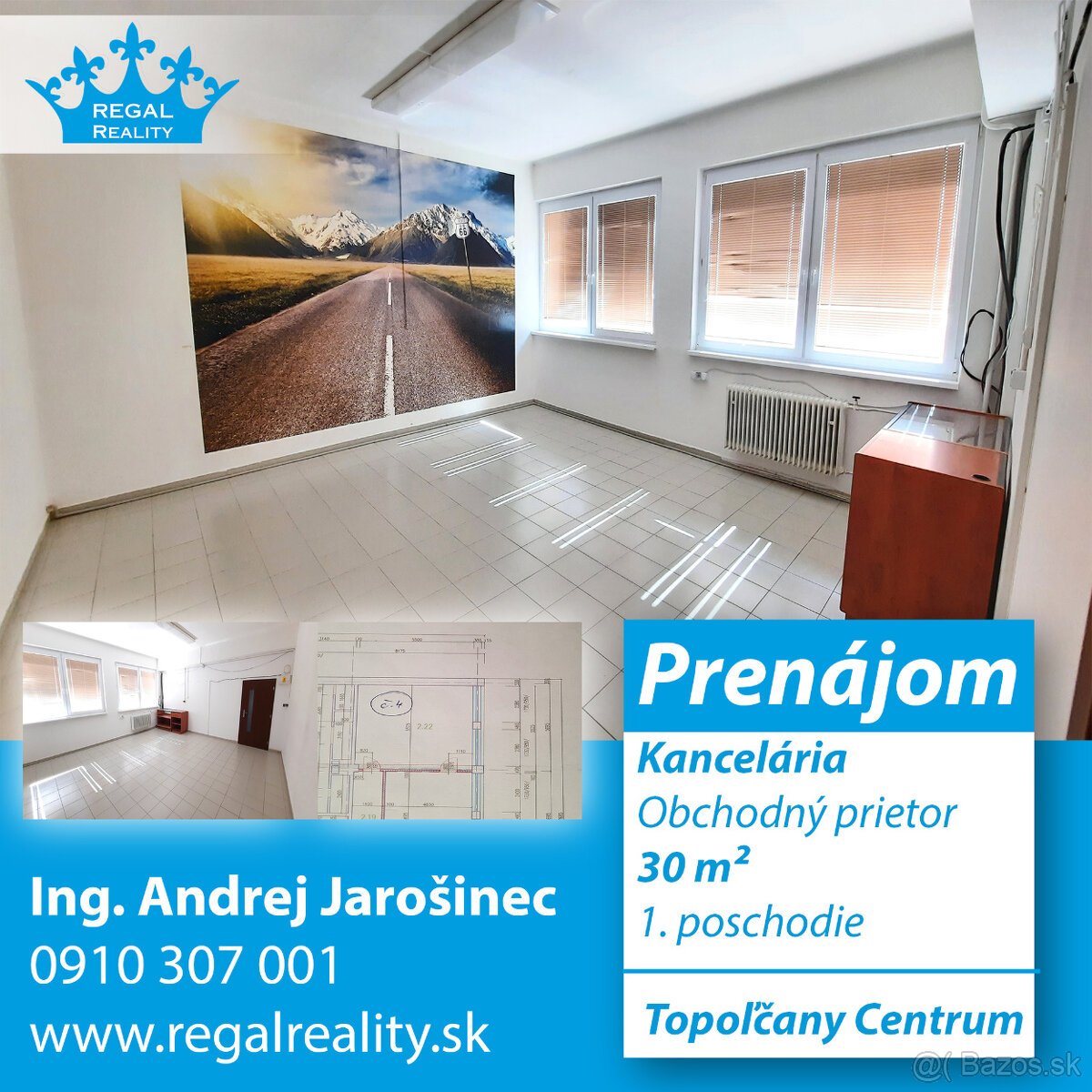 Kancelária/ Obchodné priestory č. 4, 30 m2, Topoľčany