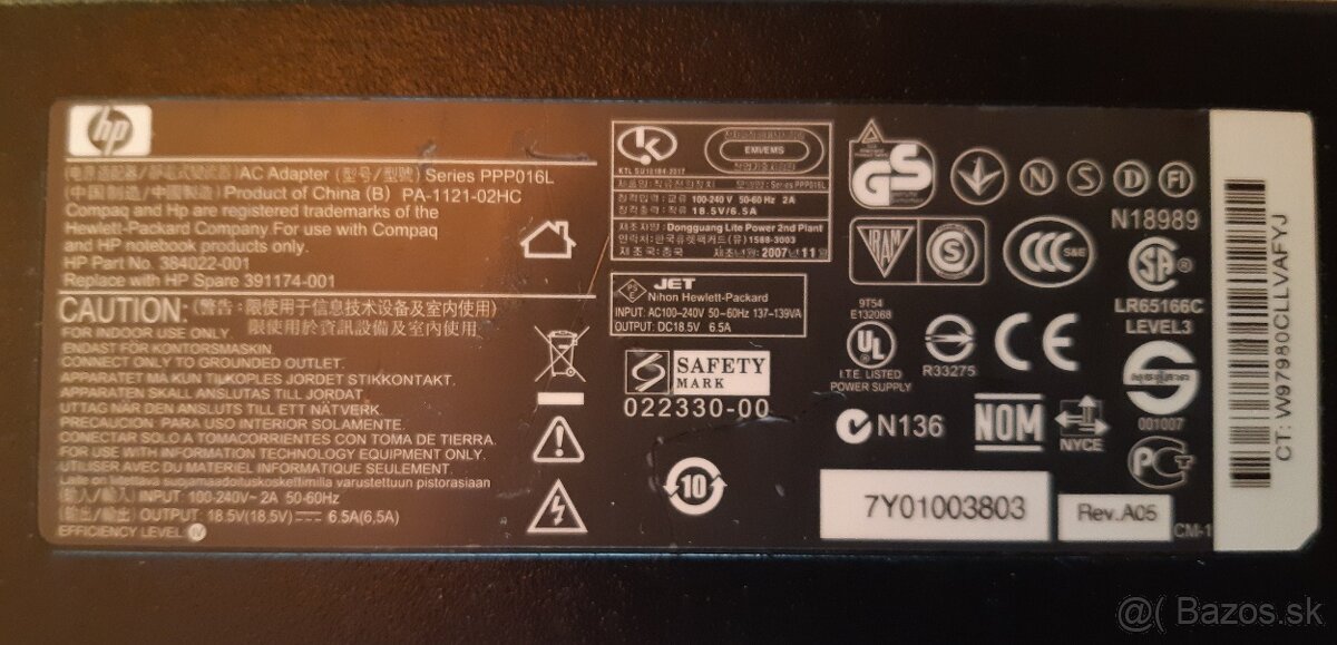 Original HP AC Adapter/nabijacka/zdroj pre notebook