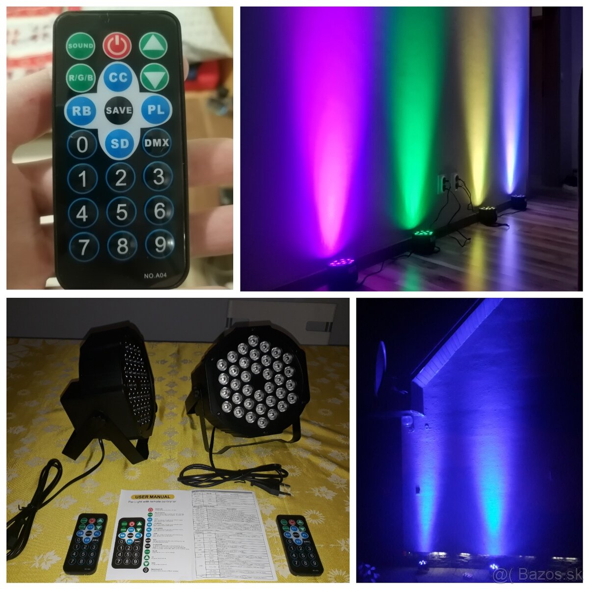 Led par reflektor RGB na diaľkové ovládanie, dmx