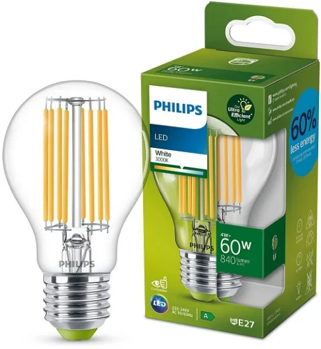 Philips najúspornejšia LED žiarovka 4W 840lm ekvivalent 60W,