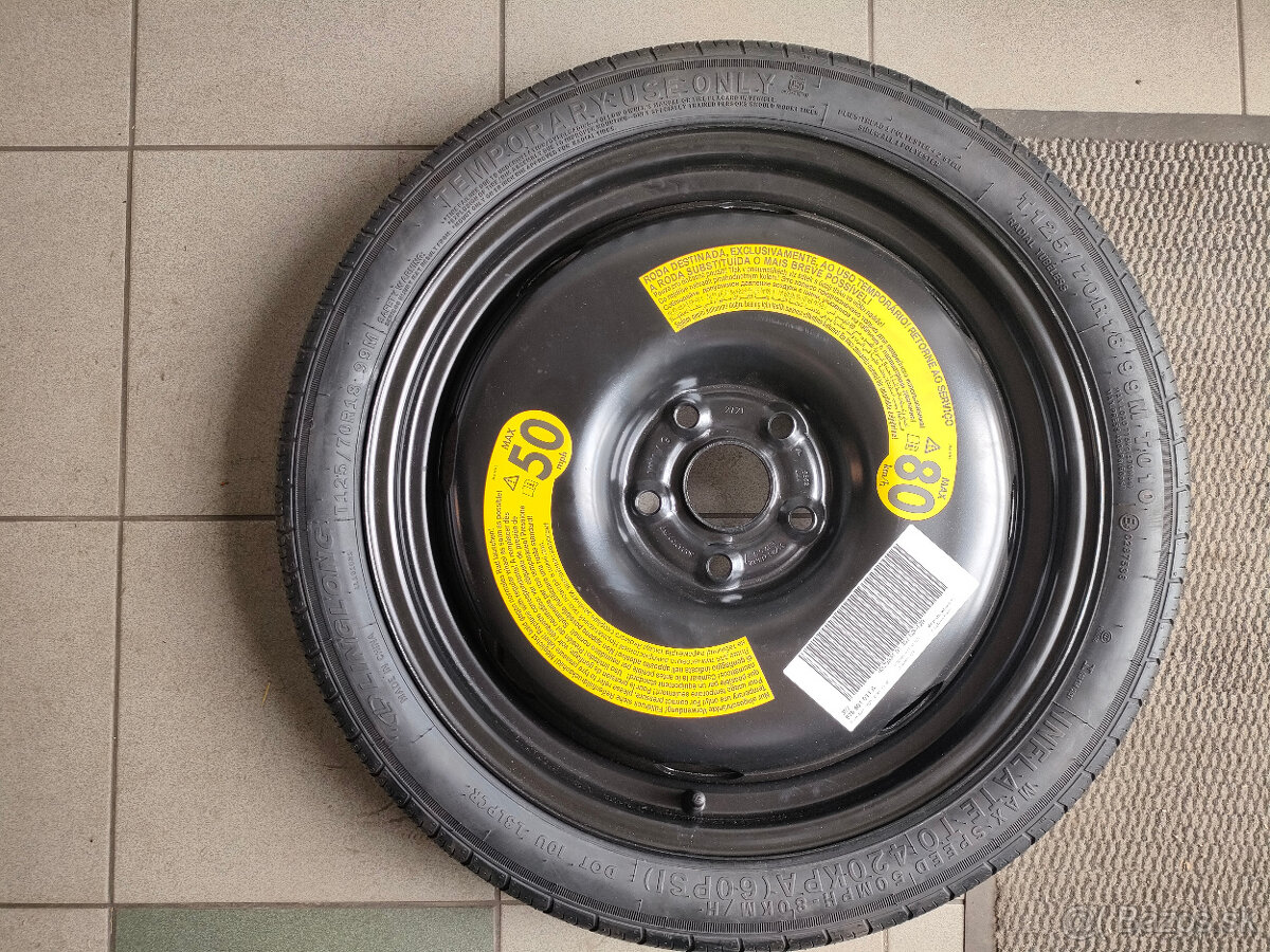 Dojazdové koleso na Škoda,VW, Seat,AUDI 125/70 R18 ,  ET25,5