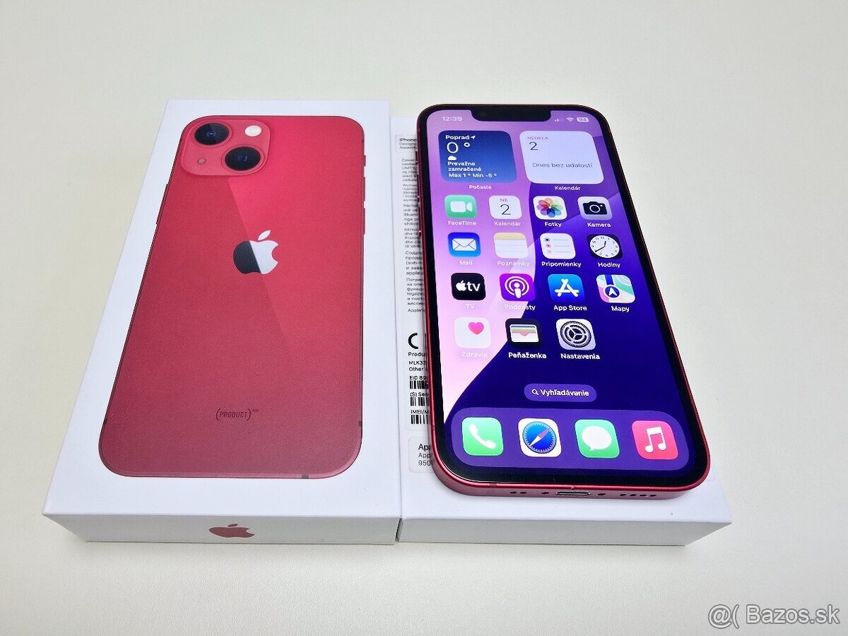 Apple iPhone 13 mini 128gb RED PRODUCT Batéria 100%