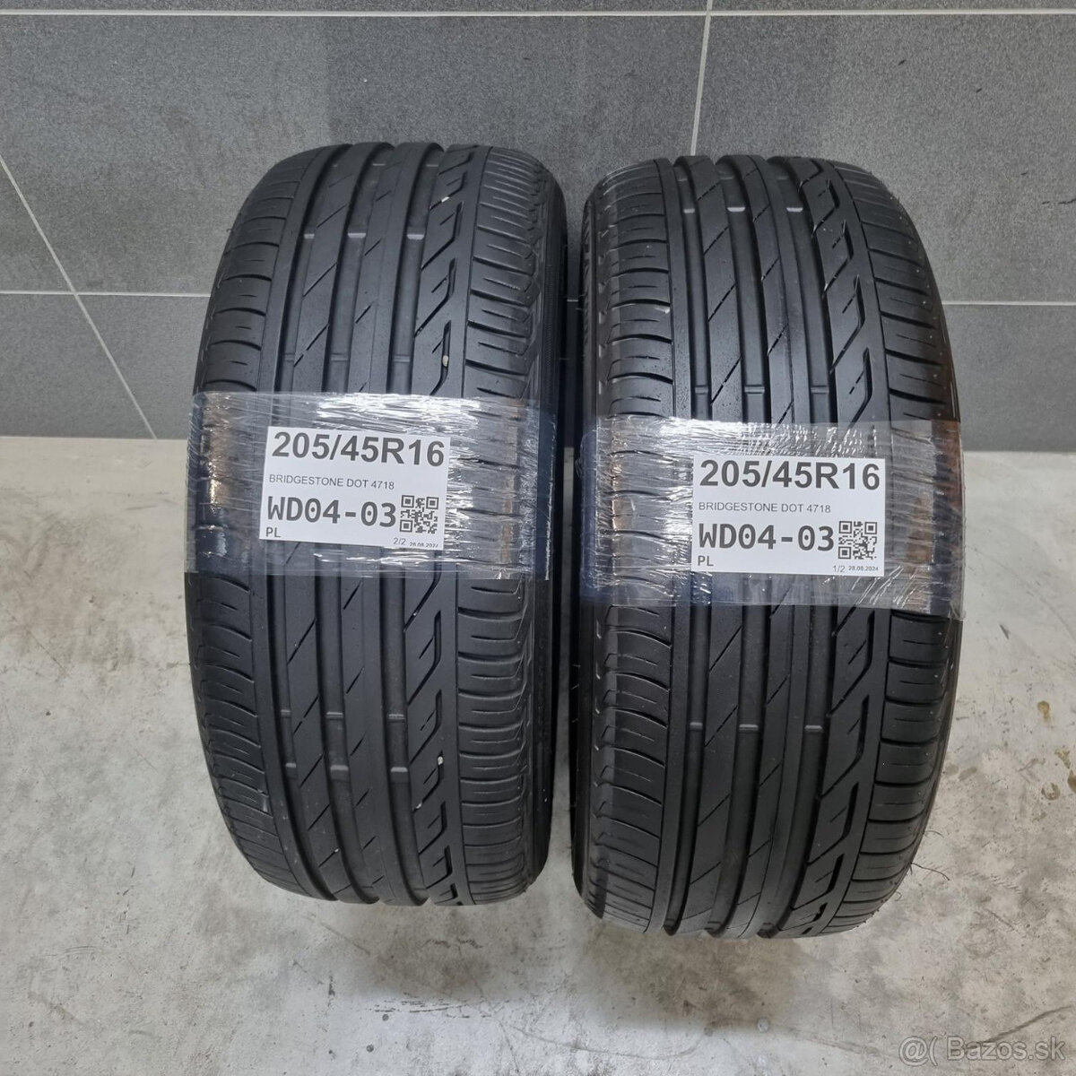 Letné pneumatiky 205/45 R16 BRIDGESTONE DOT4718