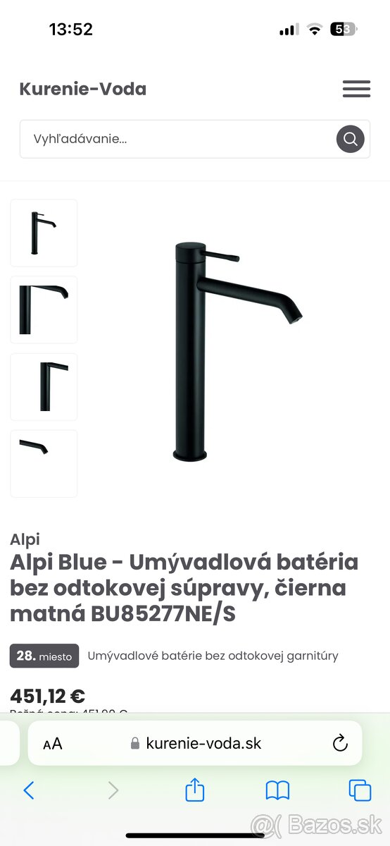 Batéria Apli Blue matná čierna, NOVÁ NEPOUZITA