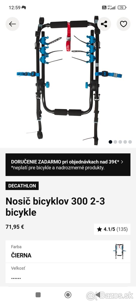 Nosič na bicykle Decathlon