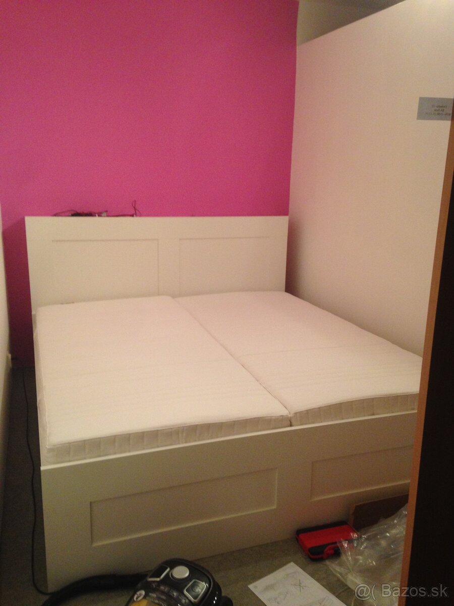 Manzelska postel ikea brimnes s celom 180x200