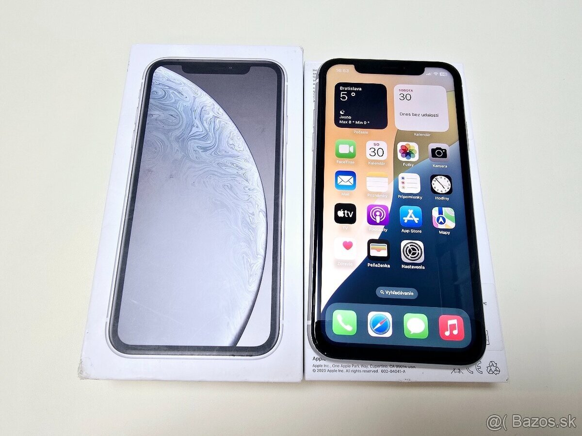 APPLE IPHONE XR 64GB WHITE BATERKA 100%