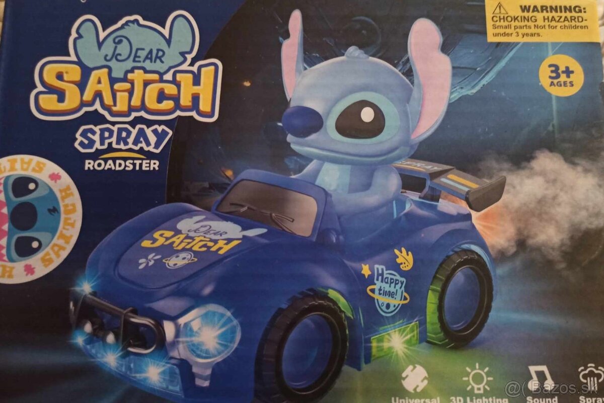 Stitch auto so svetelnými a zvukovými efektmi a s parou