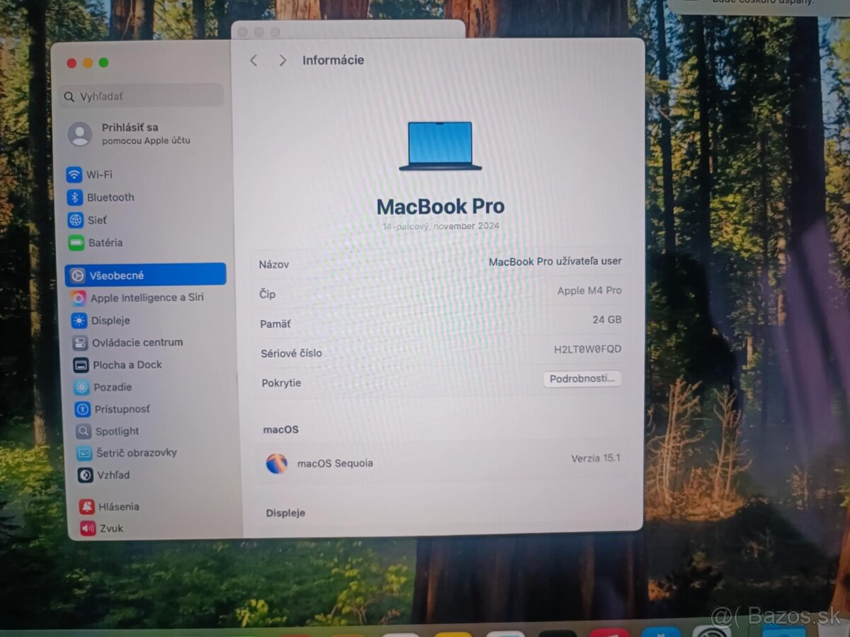 MacBook Pro 14" M4 PRO 24 GB RAM 512 GB ROM SK NOVY