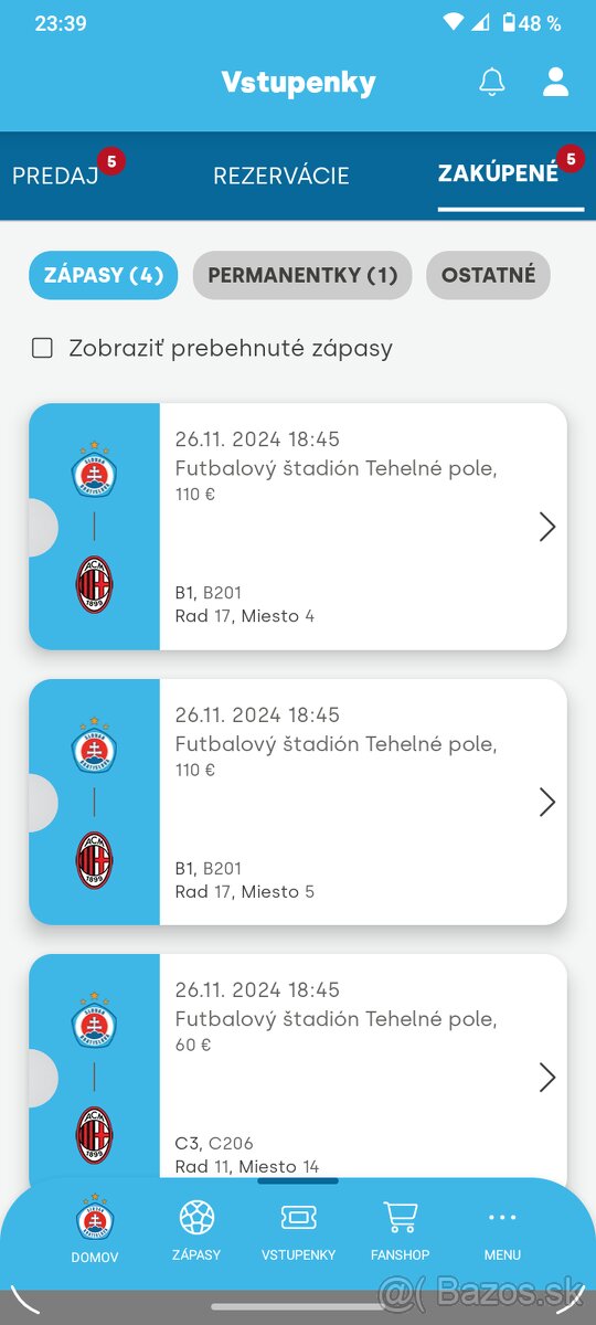 Slovan - AC Milano (Liga Majstrov)