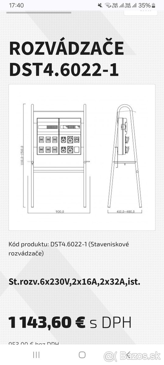 Staveniskový rozvádzač SCAME