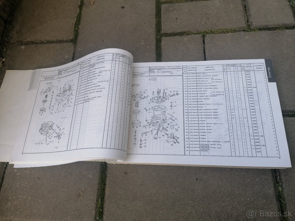 Predám kniha zoznam náhradných dielov na Škoda 105, 120, 130