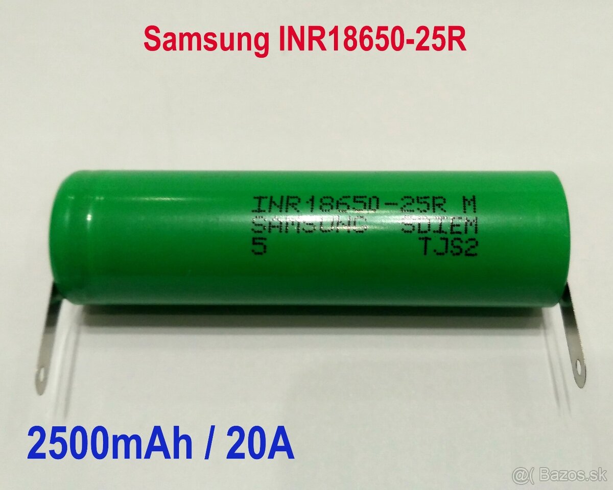 Predám Li-ion články Samsung INR18650-25R 2,5Ah batérie