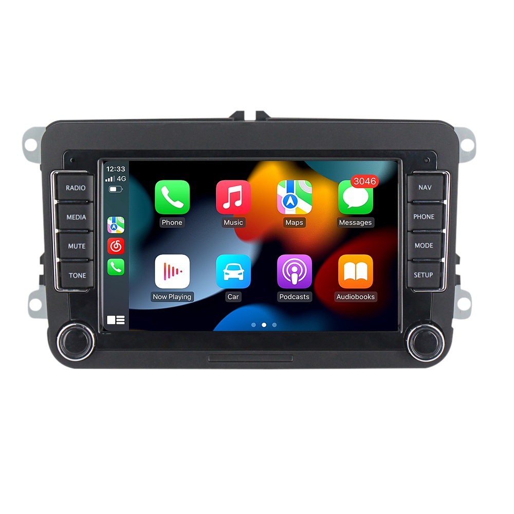 2DIN Autorádio CARPLAY Skoda VW USB+Navi