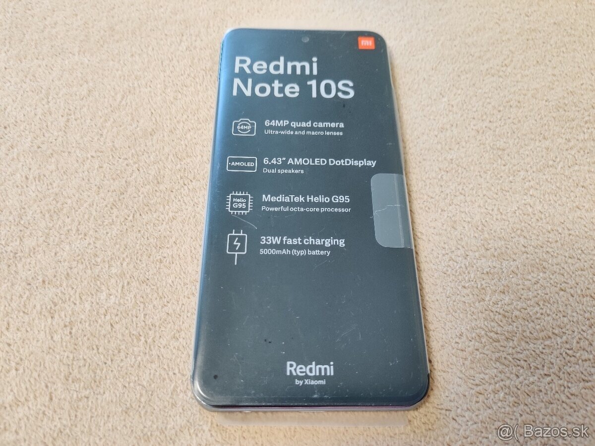 Xiaomi Redmi Note 10S.  6gb/128gb.  Biela metalíza.