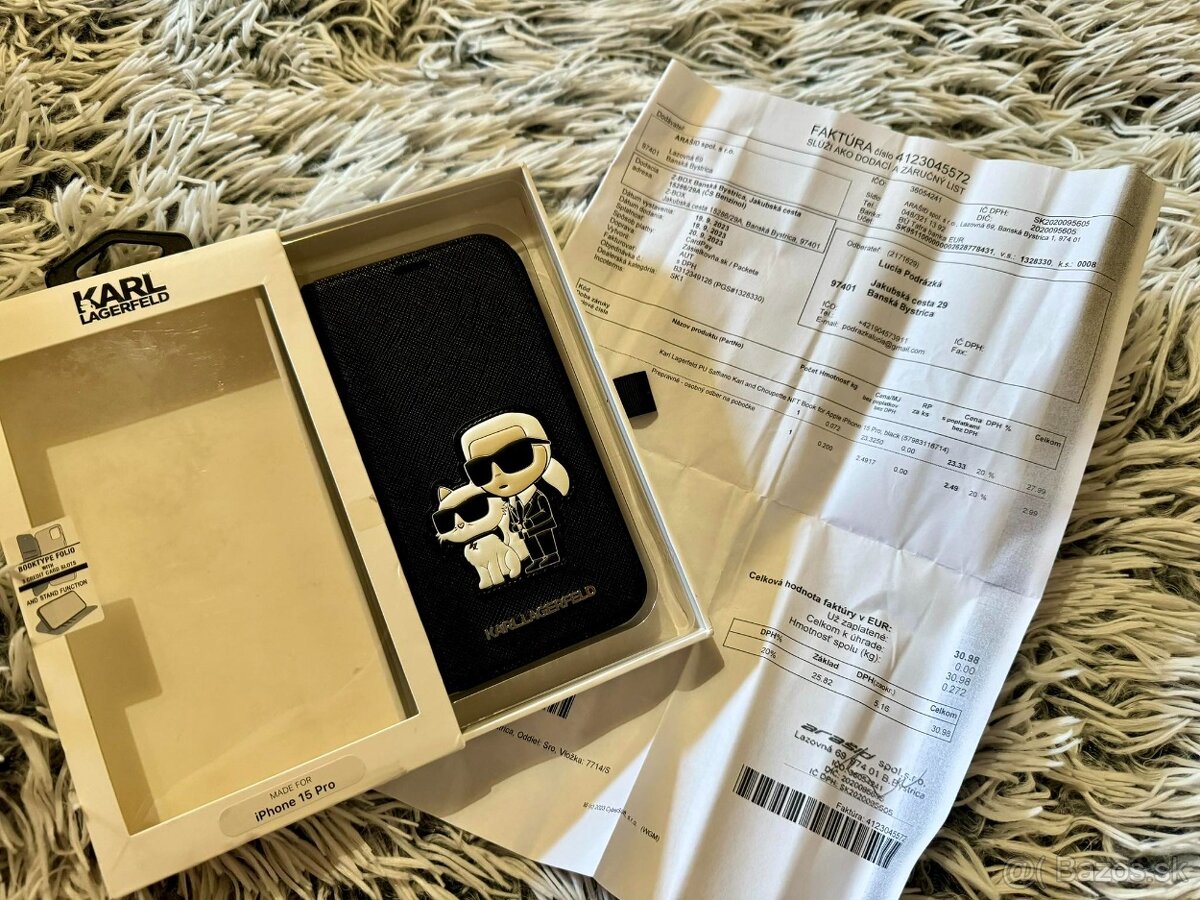 apple iphone 15 pro karl lagerfeld kryt black saffiano book