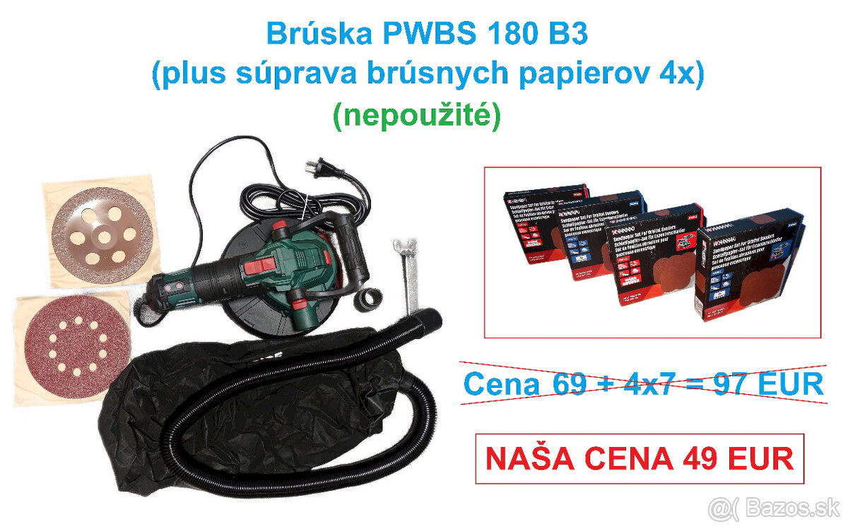 Nepoužitá nástenná a stropná brúska + bonus