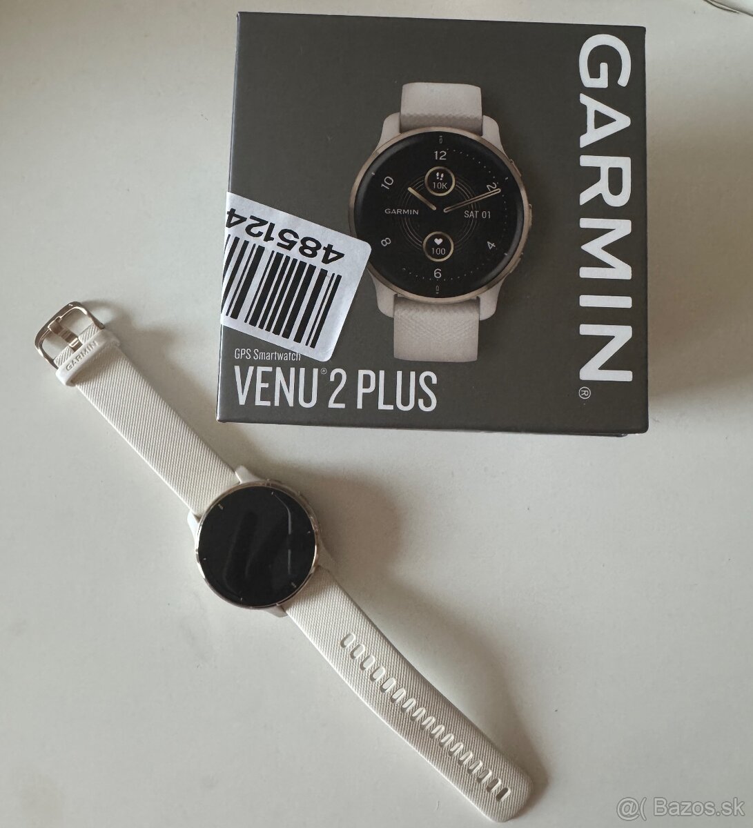 Garmin Venu 2 Plus Cream-Gold/White Silicone Band