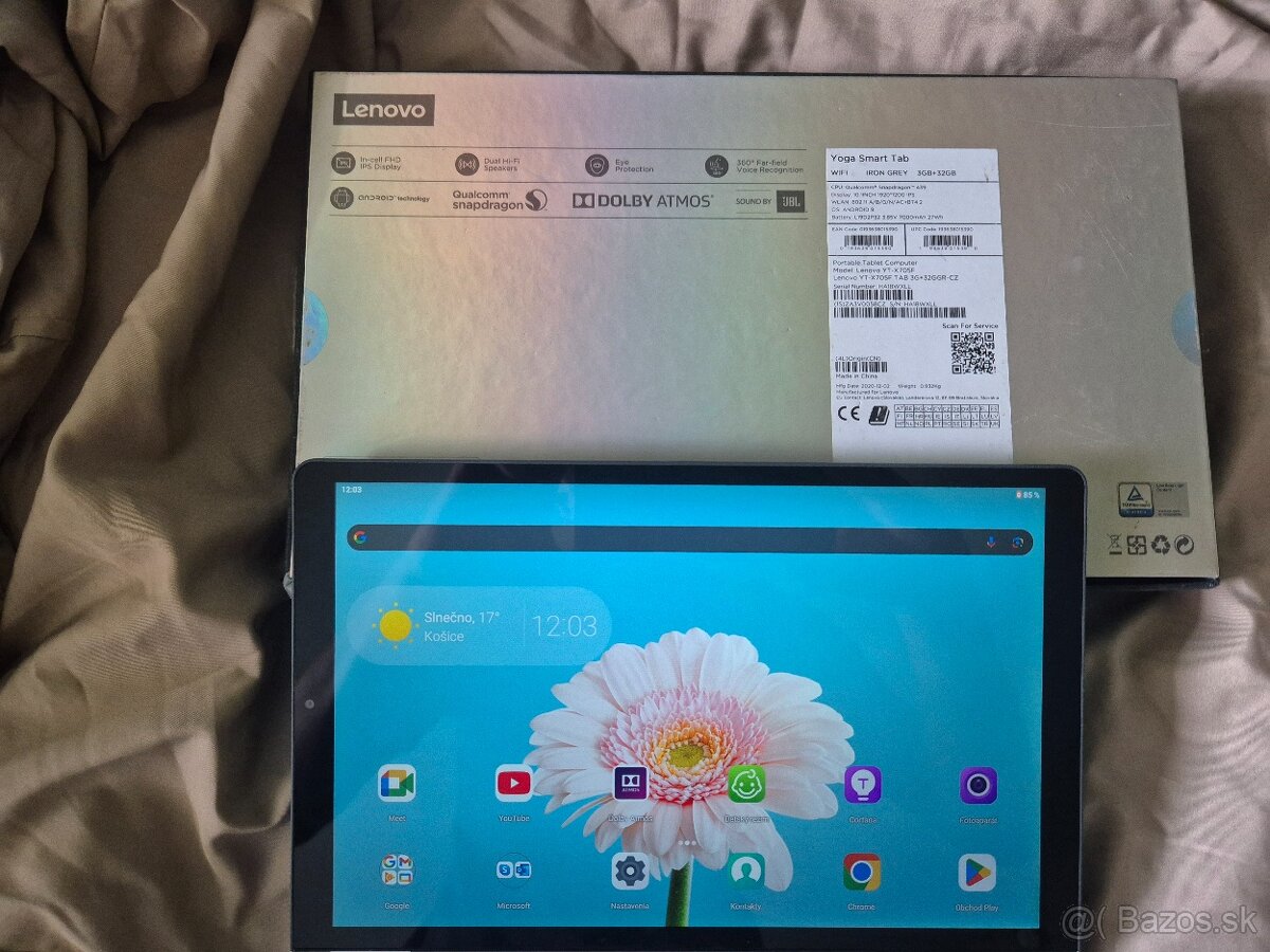 Lenovo YT-X705f tablet 3gb ram 32 pamäť sivy veľmi pekný sta