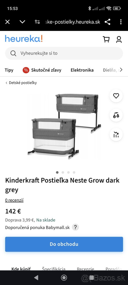 Nová Kinderkraft Postiel'ka Neste Grow dark