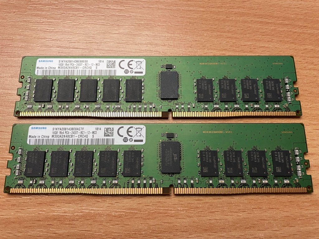 2x 16GB DDR4 2400 ECC