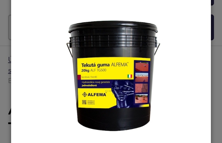 4xTekutá guma ALFEMA TG500 bordová 20 kg, 1x Penetrácia ALF