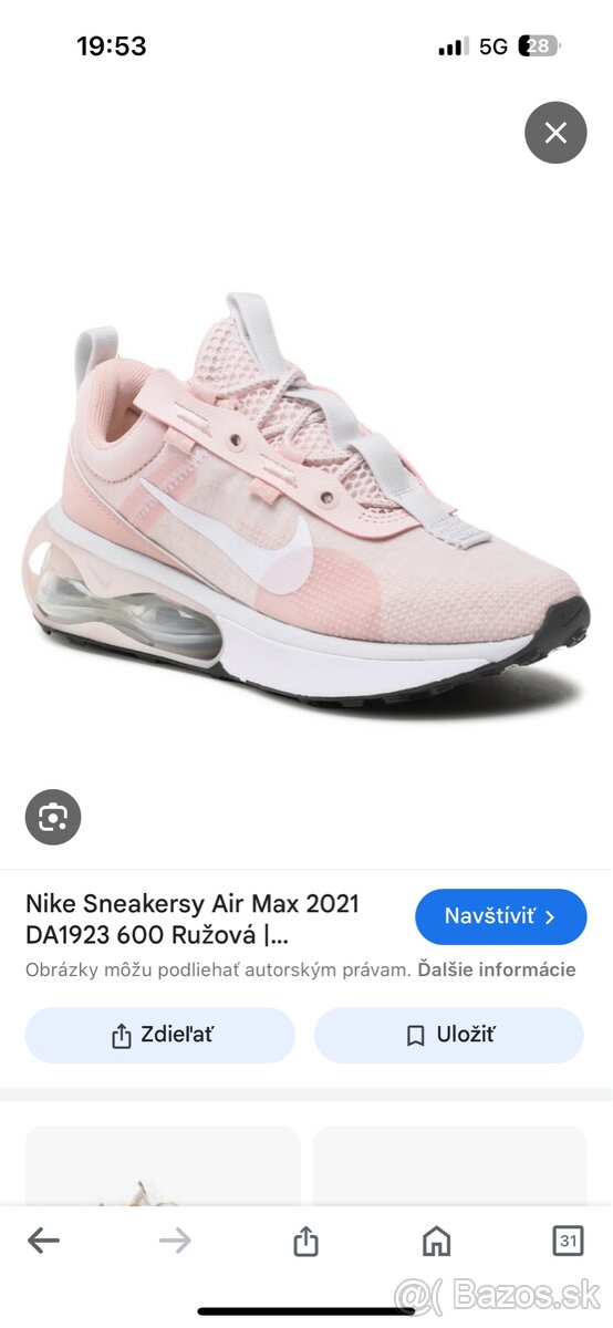 Nike air max 2021 ruzove velkost 41 vnutro 26,5cm