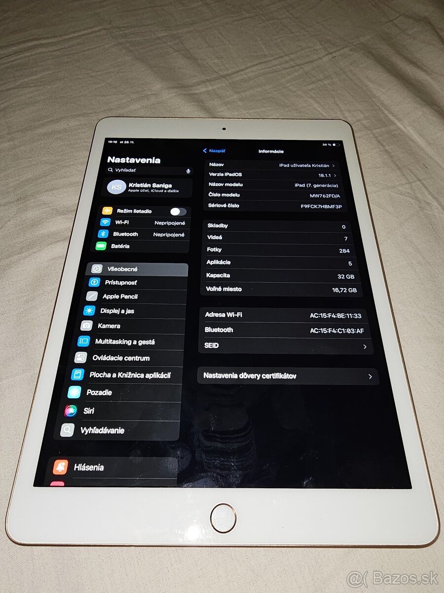 Predám iPad 10.2, 7th gen