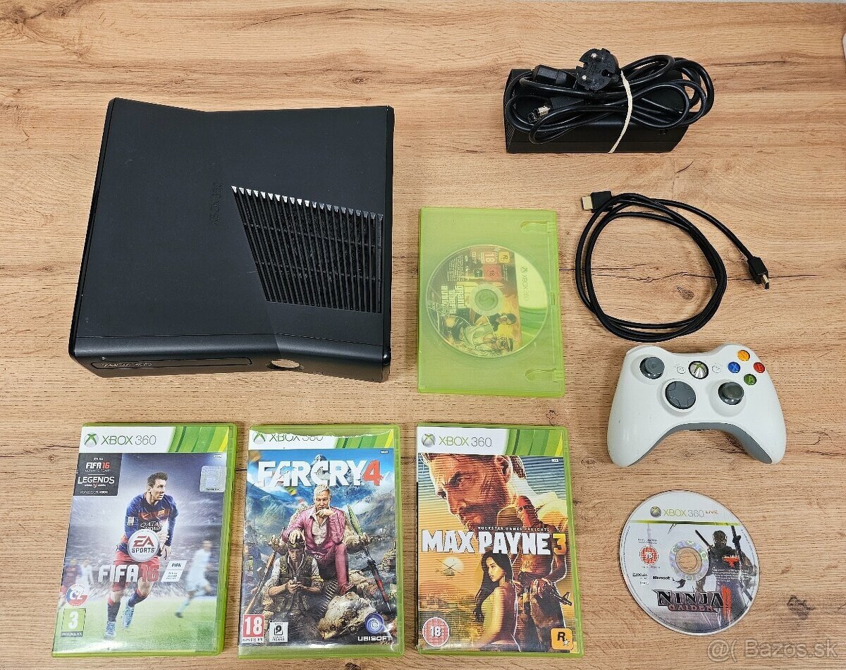 Predám - Xbox 360 /250GB/ + 5 hier k tomu