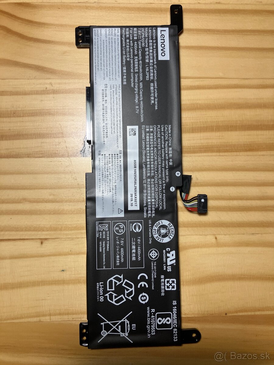 Lenovo batéria L16L2PB3 7.6V 4400mAh