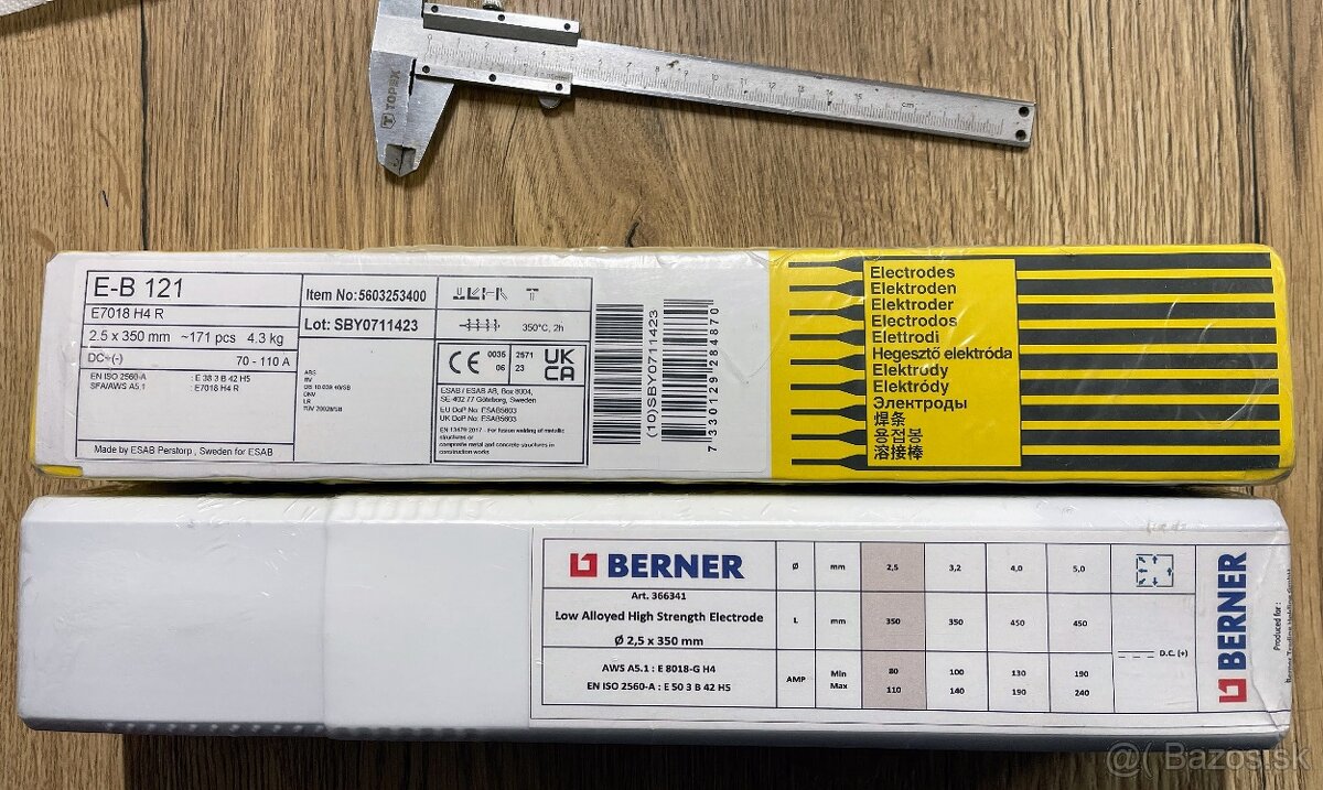 Elektródy ESAB E-B 121 2,5mm; Berner 2,5mm, l=350mm